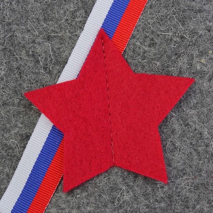 Шапка банная "Будёновка. Патриотичная", войлок, серая