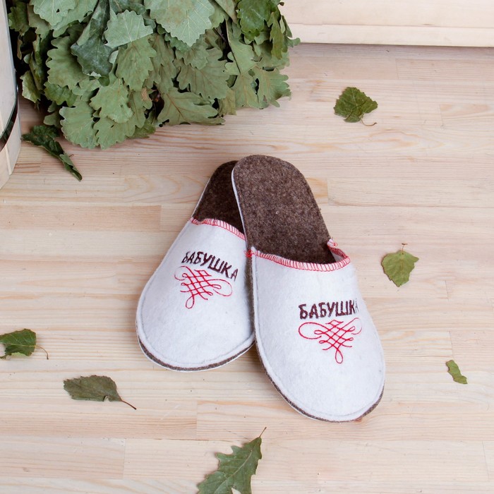 Тапочки для бани "Бабушка", женские, войлок