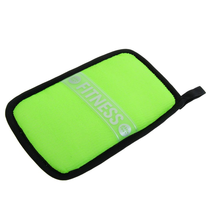 Мочалка банная "Fitness Man" мужская, зелёная, 19х12см