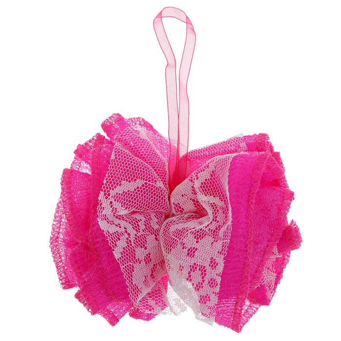 Мочалка банная "Бантик Ladies", розовая