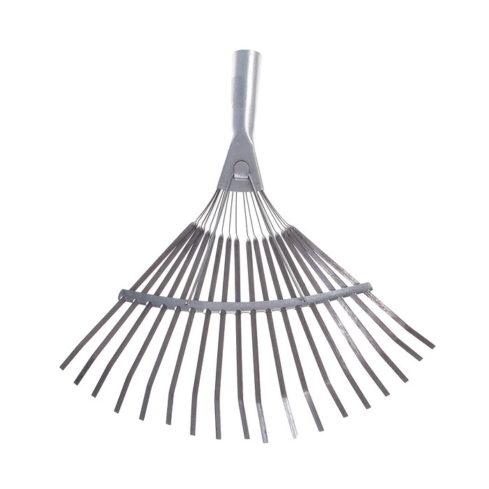 Грабли веерные, пластинчатые, 18 зубцов, оцинковка, без черенка, тулейка 30 мм