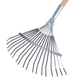 

Грабли веерные, пластинчатые, 18 зубцов, оцинковка, деревянный черенок, 1 сорт