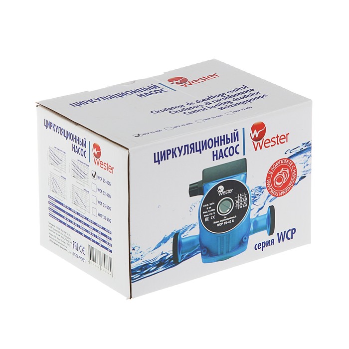 Насос циркуляционный Wester WCP 25-40G, 65 Вт, напор 6 м, 42 л/мин
