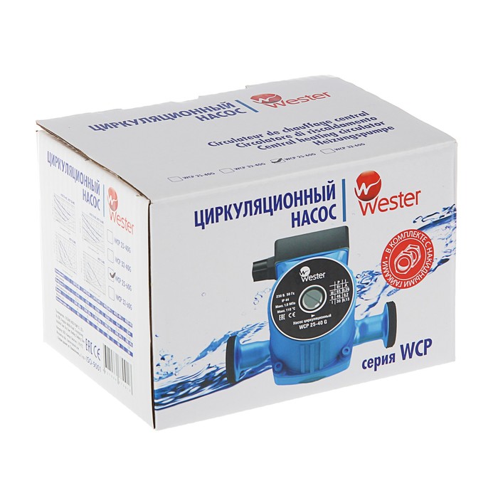 Насос циркуляционный Wester WCP 25-60G, 93 Вт, напор 6 м, 45 л/мин