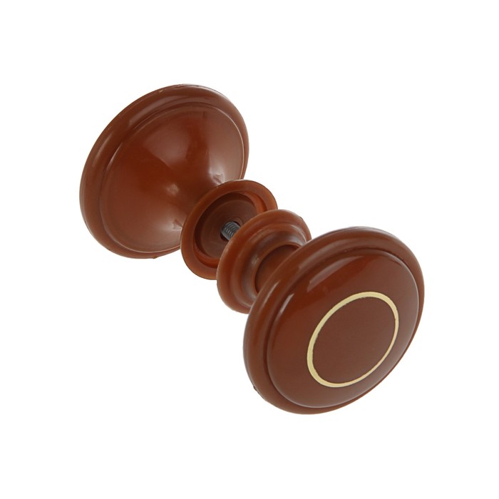 Ручка дверная пластмассовая, d=65, цвет темное дерево с узором