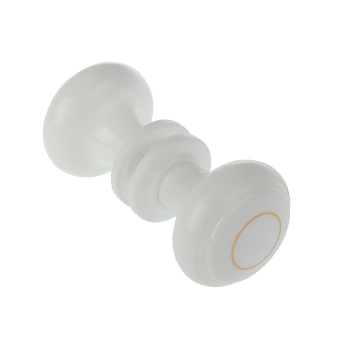 Ручка дверная пластмассовая, d=70, белая с узором