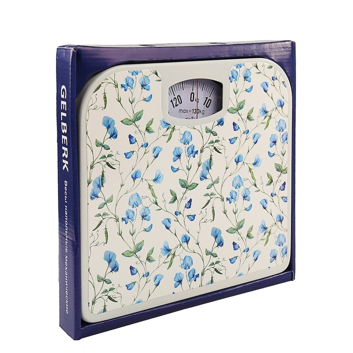 Весы напольные Gelberk GL-209, механические, до 130 кг, "Цветы"