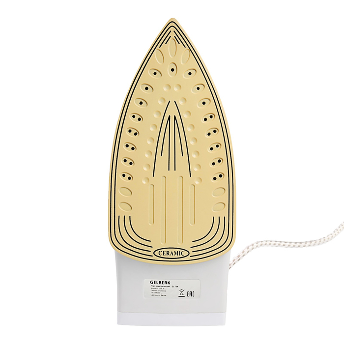 Утюг Gelberg GL-706, 2200 Вт, керамическая подошва, шнур 1,5 м, красный