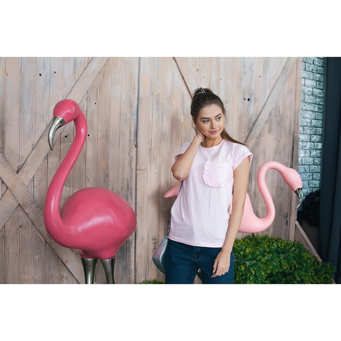 Футболка женская с карманом MINAKU, размер 42, цвет розовый