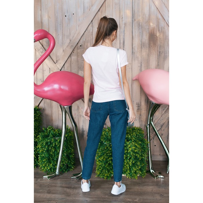 Футболка женская с карманом MINAKU, размер 42, цвет розовый