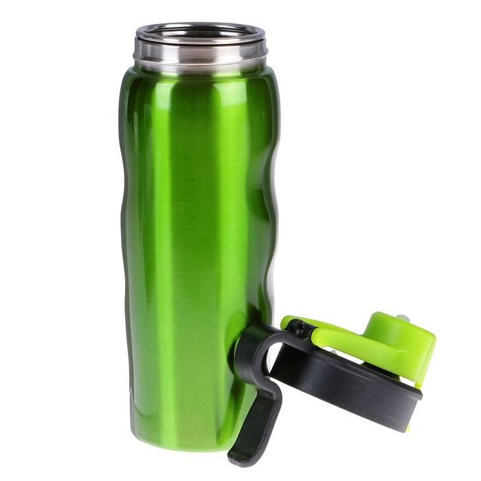 Бутылка для воды 600 мл, нерж сталь, пульверизатор, крышка на защёлке, микс, 9х21.5 см