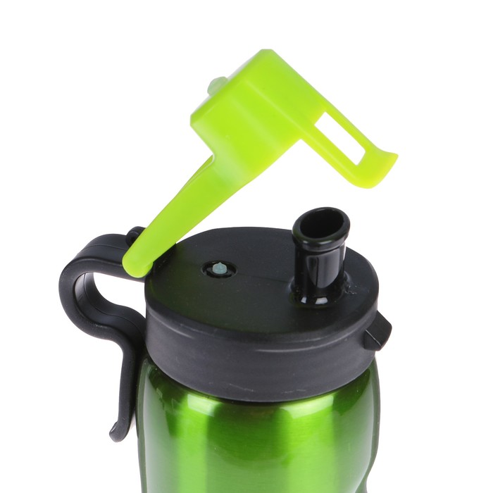 Бутылка для воды 600 мл, нерж сталь, пульверизатор, крышка на защёлке, микс, 9х21.5 см