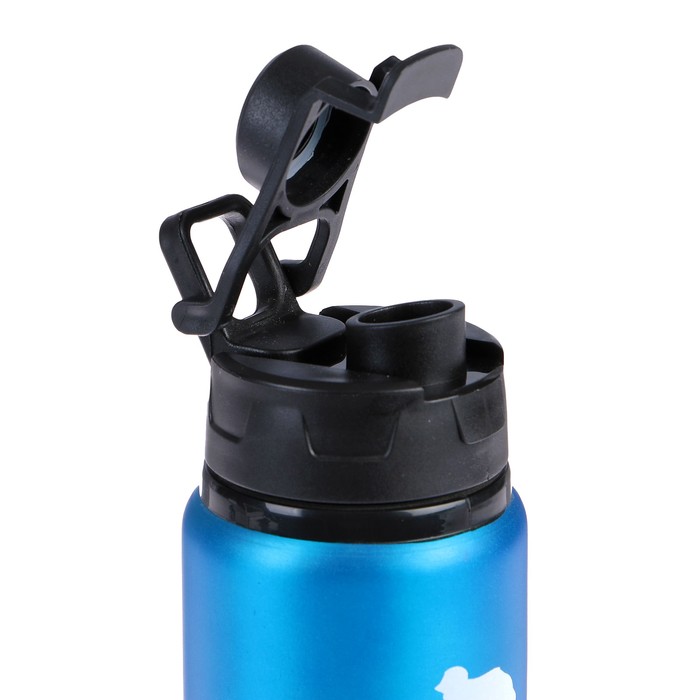 Бутылка для воды 600 мл «Велосипедист», прямая, на защелке, алюминий, микс, 8х21.5 см