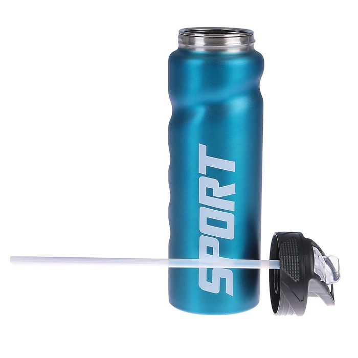 Бутылка для воды 750 мл Sport, нерж сталь, с поильником, микс, 7.5х26 см