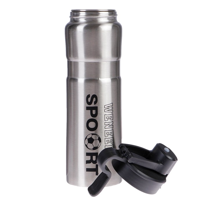 Бутылка для воды 750 мл Sport, нерж сталь, соска с крышкой, микс, 9.5х25 см