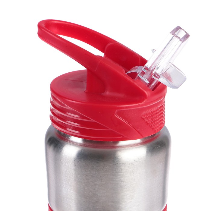 Бутылка для воды 750 мл Sport, нерж сталь, мяч, с поильником, микс, 7х26 см