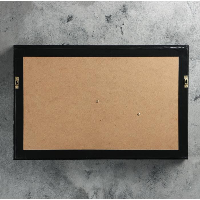 Пистолет в раме, рама белая широкая, 58х39 см