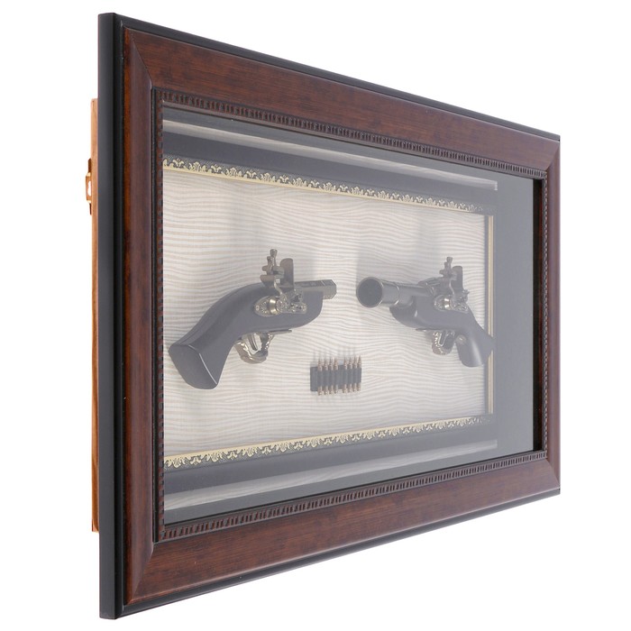 Пистолет 2в1 Joberh kinder 1808 в раме, пули, рама двойная с узором, 97х47.5 см