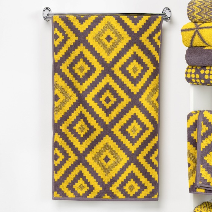 Полотенце махровое "Этель" Пэчворк цвет жёлтый 50х90 см, 100% хл, 420 гр/м2