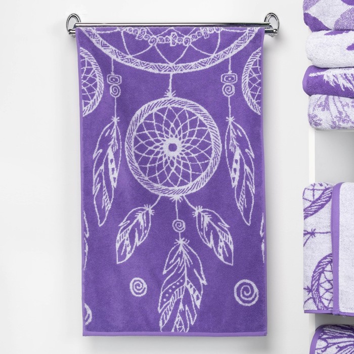 Полотенце махровое "Этель" Ловец снов, цвет ультрафиолет, 50х90 см, 100% хл, 420 г/м²