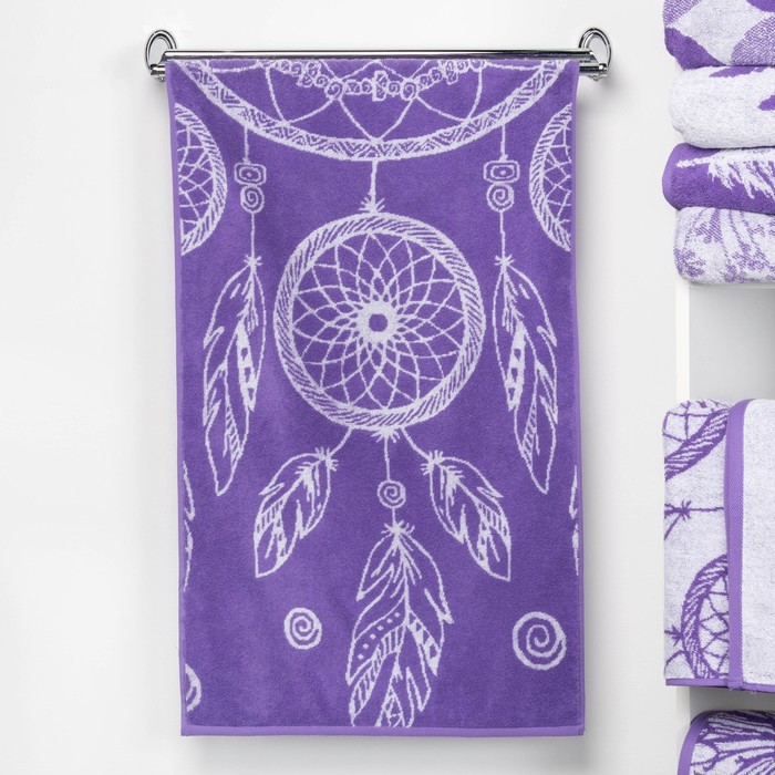 Полотенце махровое "Этель" Ловец снов, цвет ультрафиолет, 70х130 см, 100% хл, 420 г/м²