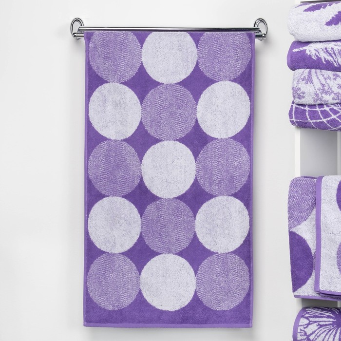 Полотенце махровое "Этель" Конфетти, цвет ультрафиолет, 70х130 см, 100% хл, 420 г/м²