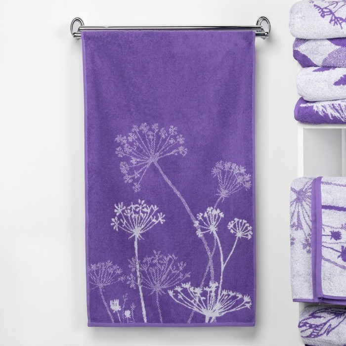 Полотенце махровое "Этель" Зонтики, цвет ультрафиолет, 50х90 см, 100% хл, 420 г/м²