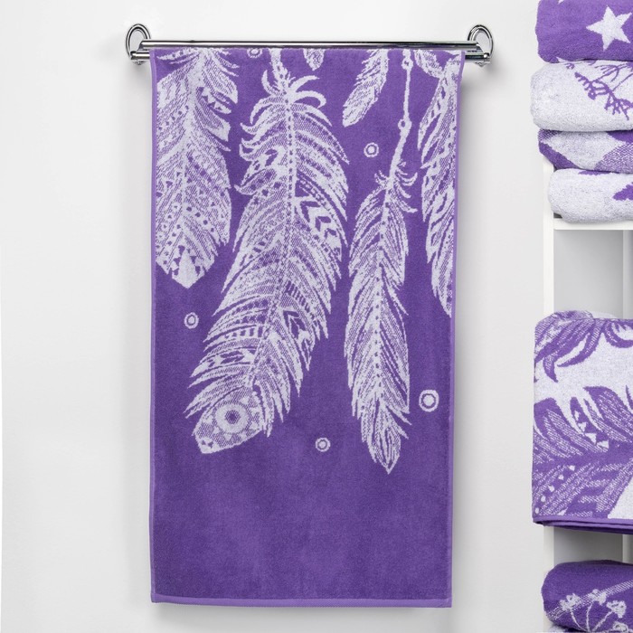 Полотенце махровое "Этель" Легкость, цвет ультрафиолет, 70х130 см, 100% хл, 420 г/м²