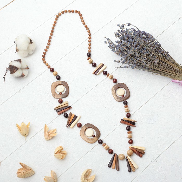 Колье ручная работа, деревянное "Амазонка"