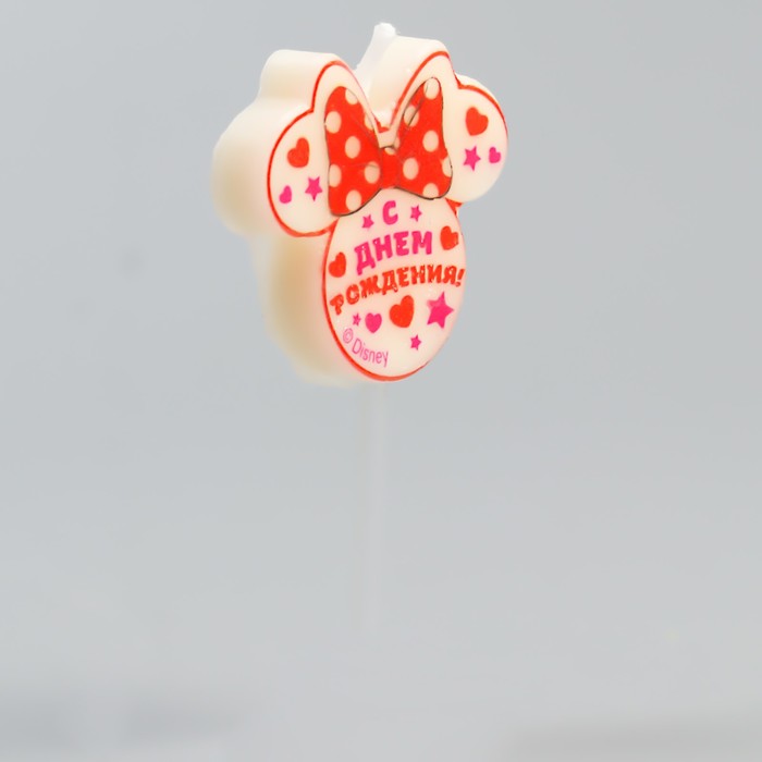 Свеча в торт Дисней "С Днем рождения", Минни Маус