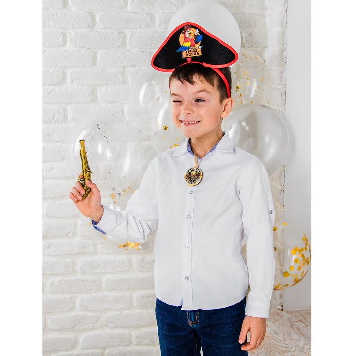 Карнавальный набор детский "Меткий кулак": ободок, медальон, карта, пистолет, компас