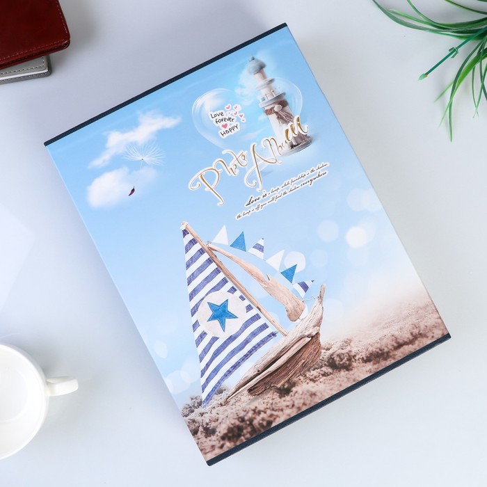 Фотоальбом на 100 фото 10х15 см &quot;Парусник&quot; в коробке МИКС 29,7х22,5х6 см