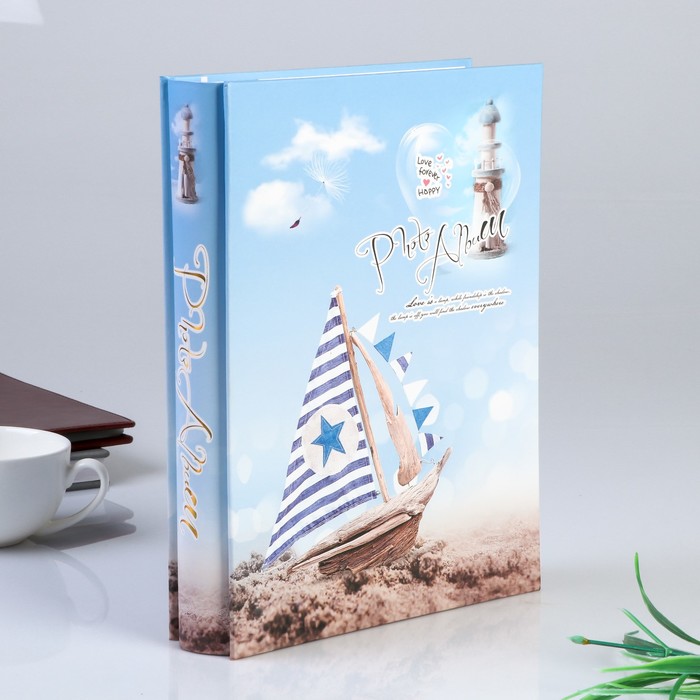 Фотоальбом на 100 фото 10х15 см "Парусник" в коробке МИКС 29,7х22,5х6 см