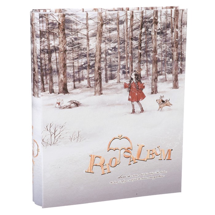 Фотоальбом на 100 фото 10х15 см "Времена года" в коробке МИКС 28,5х22,5х5,8 см