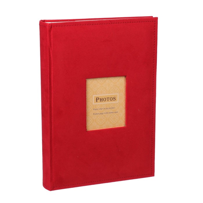 Фотоальбом на 300 фото 10х15 см "Красный" текстиль под замшу 33х22,5х5 см