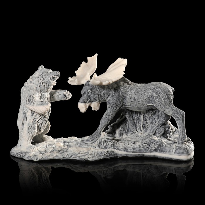 Сувенир "Лось и медведь" 11,7 см