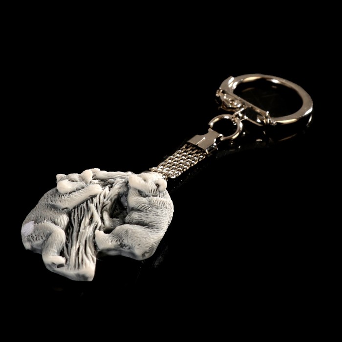 Брелок "Два медвежонка на дереве (барельеф)" 3,1 см