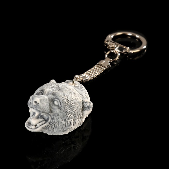 Брелок "Голова медведя" 5,5 см МИКС