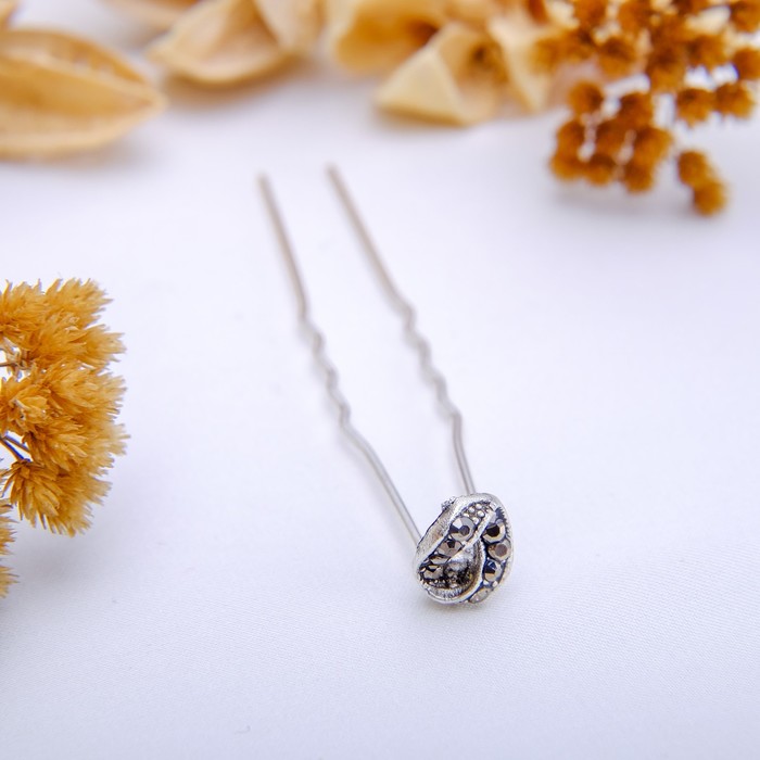 Шпилька для волос "Вега" 1 см овал стразы