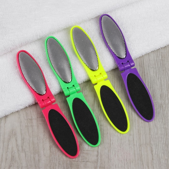 Тёрка для ног, наждачная, двусторонняя, складная, цвет МИКС