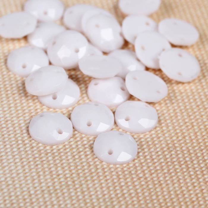 Стразы пришивные "Круг", d=8мм, 40±3шт, цвет белый