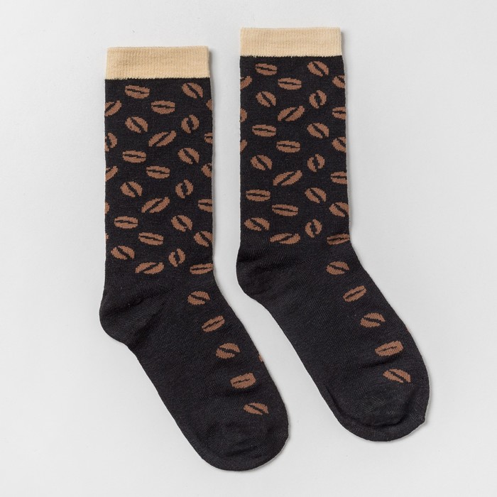 Носки женские "Кофе", цвет чёрный, размер 23-25