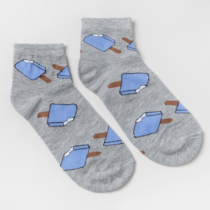 Носки женские Fw-608-М-12 "Мороженое" цвет серый, р-р 23-25