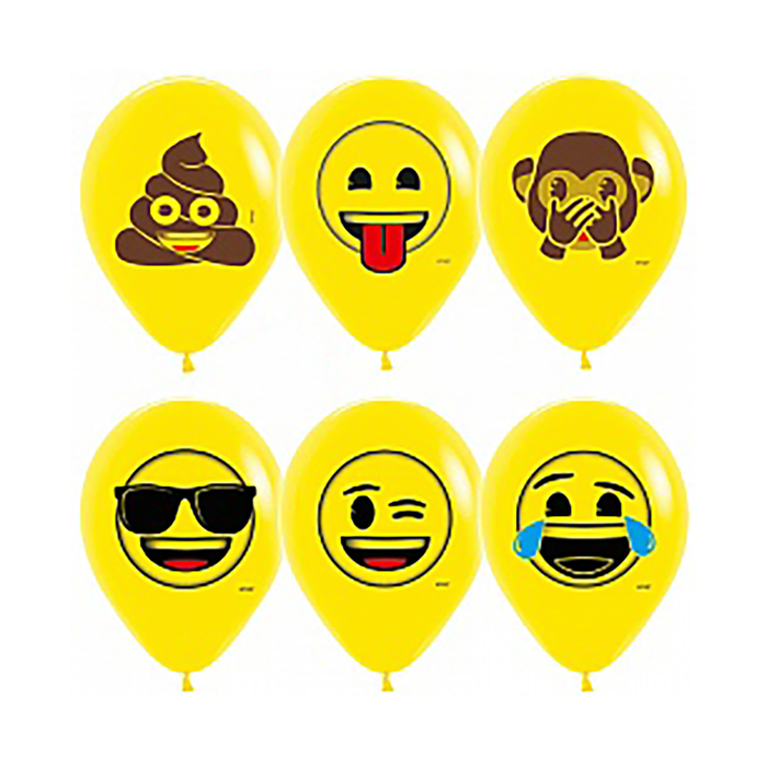 Шар латексный 12" "Эмоции, озорные", пастель, 2 ст, набор 50 шт, цвет желтый