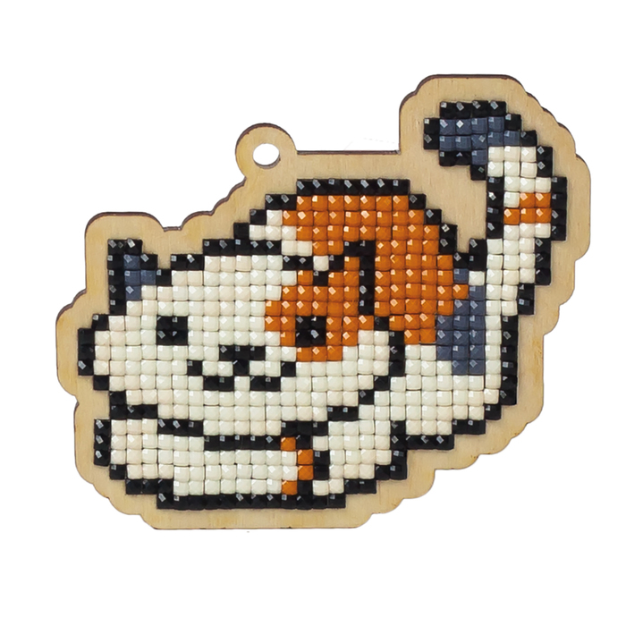 Алмазная мозаика-подвеска "Кот Оливер"