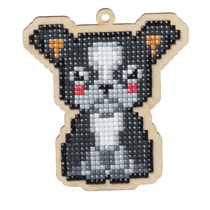 Алмазная мозаика-подвеска "Собака Джентльмен"