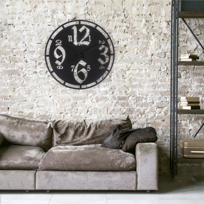 Часы настенные из металла "Дом", стиль лофт, диаметр 45 см