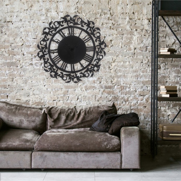 Часы настенные из металла "Месяц", стиль лофт, диаметр 45 см