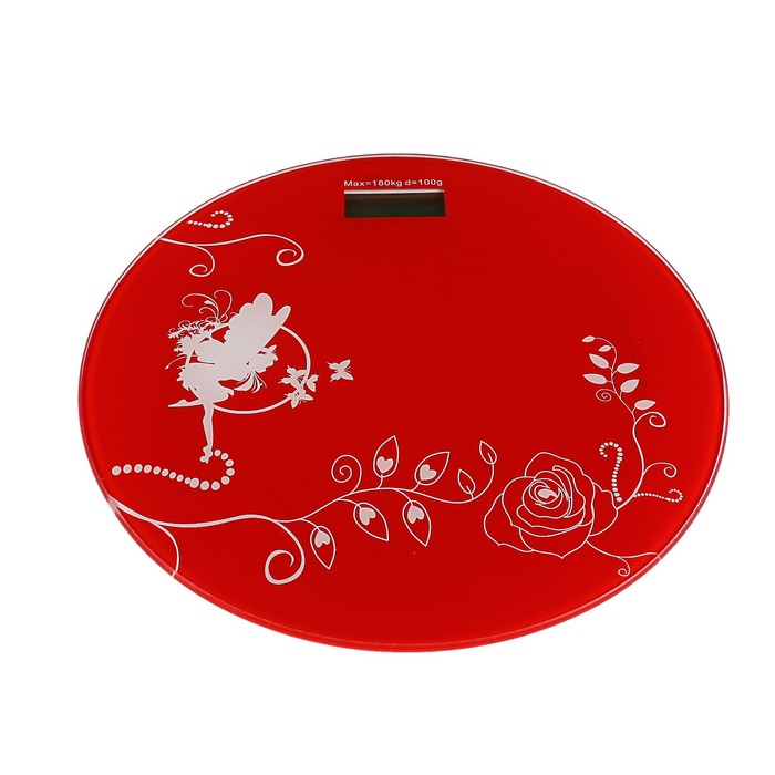 Весы напольные LuazOn LVK-01, электронные, до 180 кг, "Цветочный орнамент"