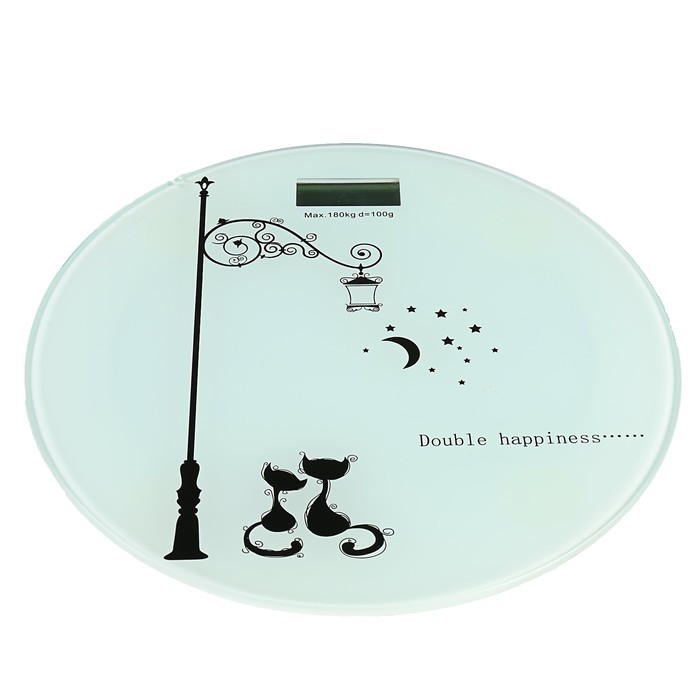 Весы напольные LuazOn LVK-01, электронные, до 180 кг, "Кошки", белые